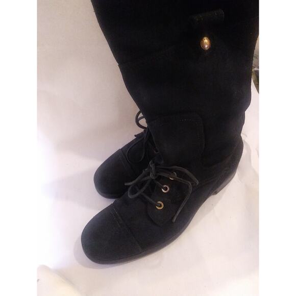 gabbana mens black suede leather tall boots 44 eu 11 US made in Italy main image 9